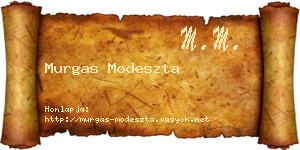 Murgas Modeszta névjegykártya